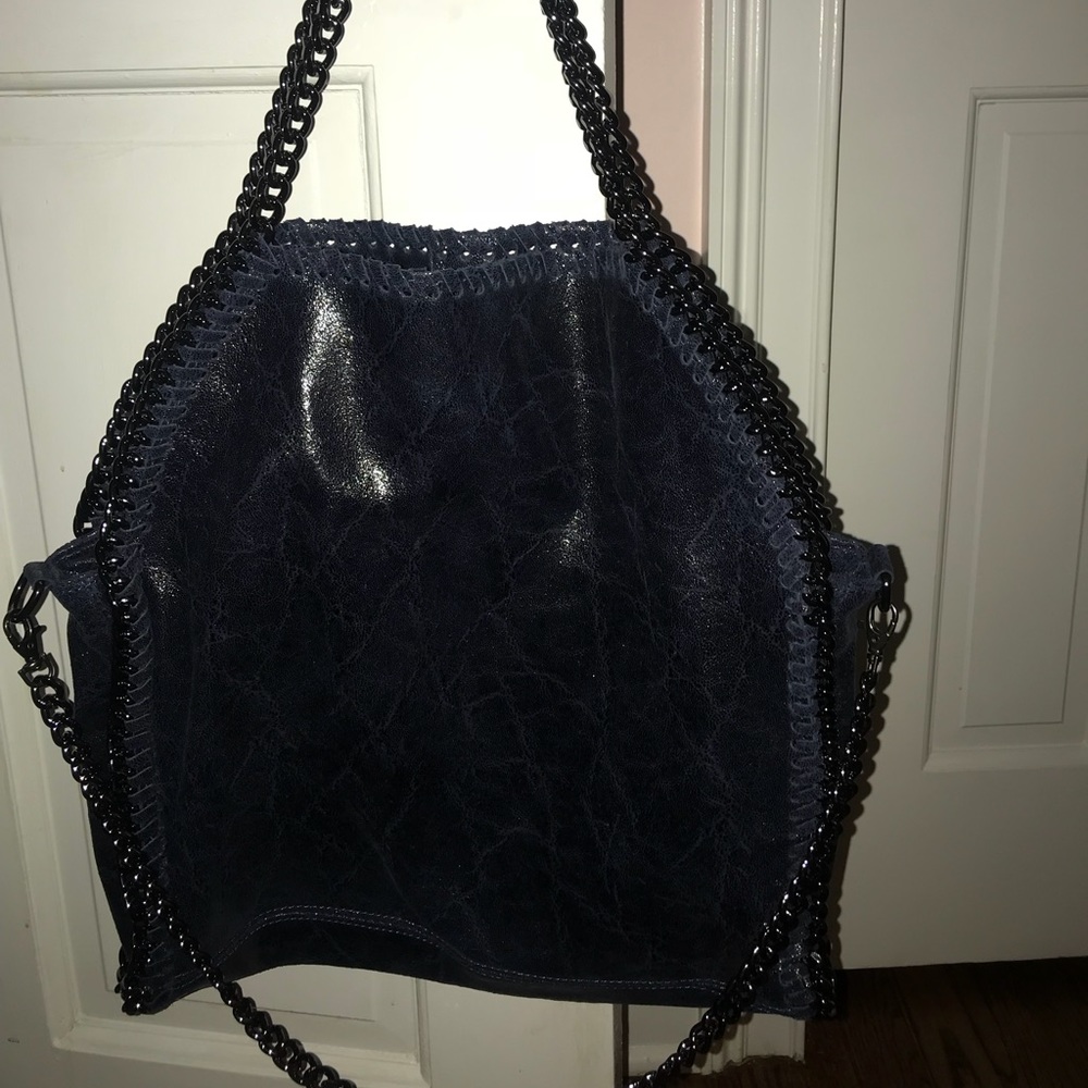Leather and chain purse